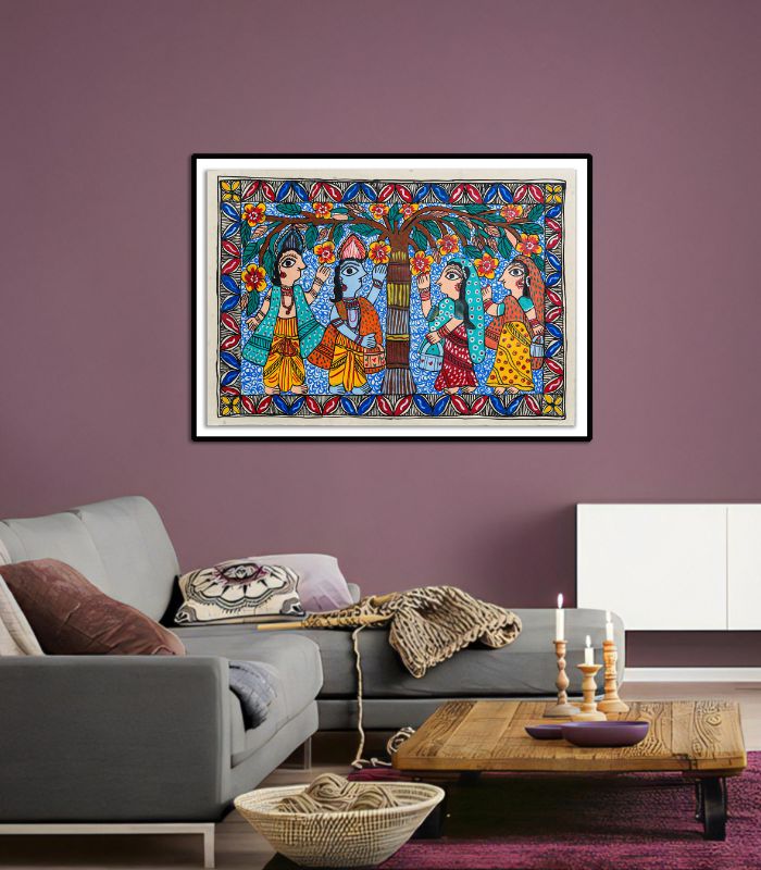 First meeting of Lordess Shri Ram and Sita in flower garden