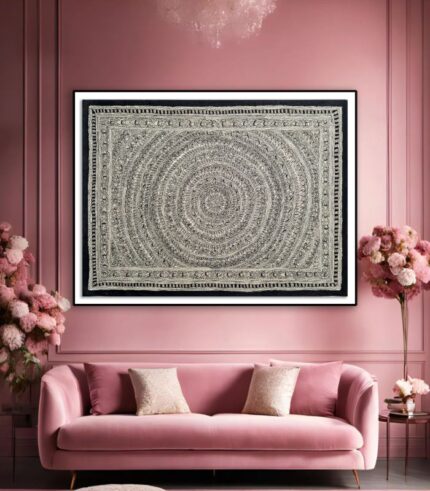 Godna painting colour black and white